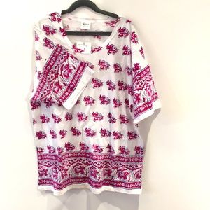 Greta block-print tee